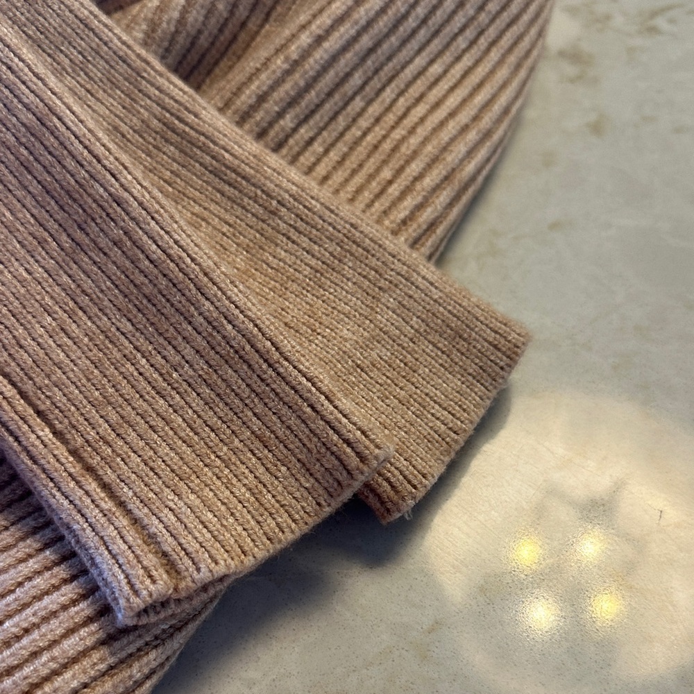 Astr V-Neck Ribbed Sweater - Tan - Picture 11 of 11